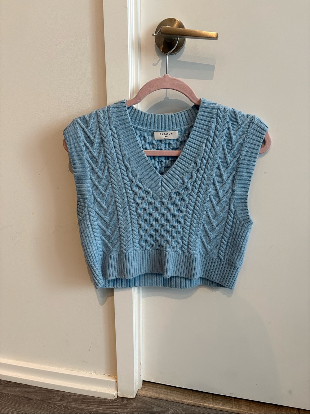 Babaton Cable Knit V-Neck Sweater Vest